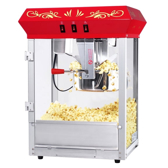 6100 Great Northern Popcorn Red Countertop Foundation Popcorn Popper Machine, 8 Ounce, 17 x 14 x 24 inches