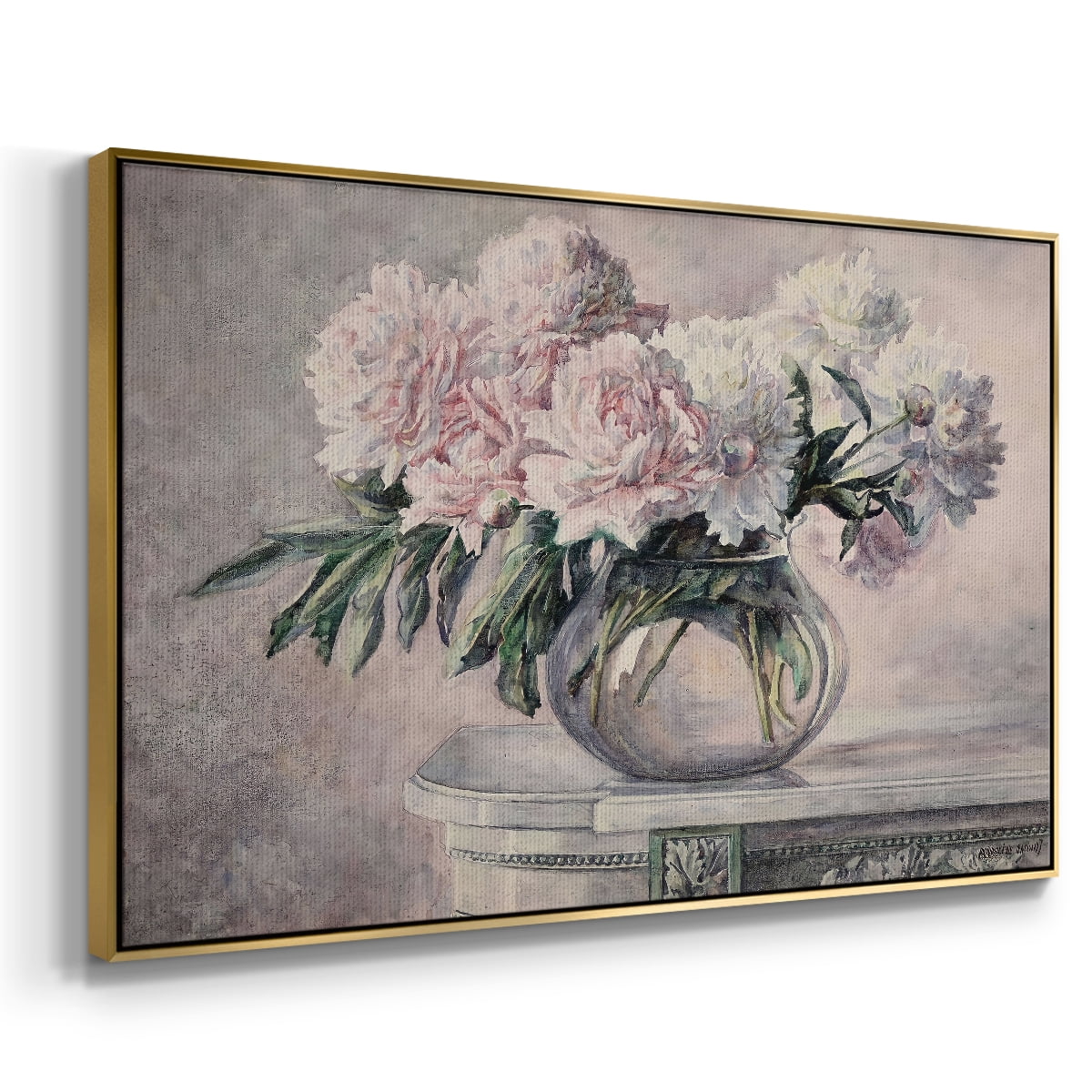 Vintage Botanical Print-LIX By Wexford Home Framed in Gold Wood Gallery Wrapped Canvas 17 in. x 25 in.