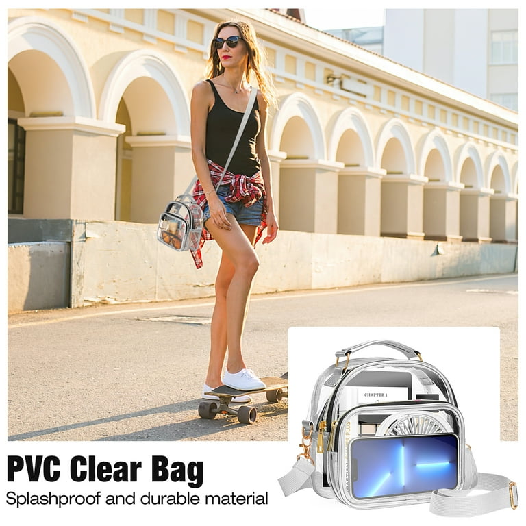 MoKo Clear Bag Stadium Approved, Clear Crossbody Messenger Shoulder Ba –  Mokodirect