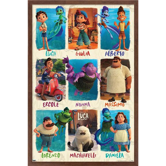 Disney Pixar Luca - Grid Wall Poster, 22.375" x 34", Framed