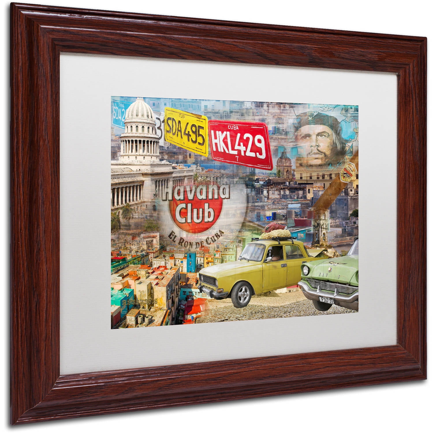 Trademark Fine Art "Capital" Canvas Art by Alberto Lopez, White Matte, Wood Frame
