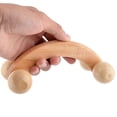 thumbnail image 3 of Rodillo de masaje para el cuerpo, cuello, manos y músculos de madera para aliviar el estrés, color beige, longitud de 16 cm, 3 of 3