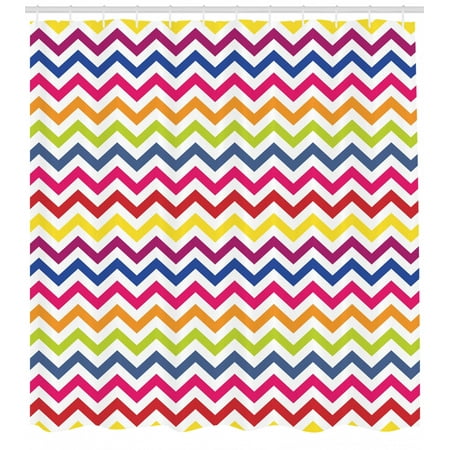 Chevron Shower Curtain Chevron Pattern Colorful Rainbow Inspired