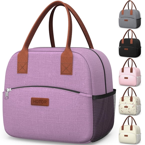 Bolsa de almuerzo HOTOR resistente al desgaste, aislada, 10L, morada, para adulto
