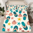 thumbnail image 2 of Erosebridal Flip Flops Twin Sheet Sets, Beach Slippers Bed Sheets Twin, Seashell Bedding Twin Size, Ultra Soft Room Decor, 3 Pieces, 2 of 7