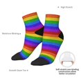 thumbnail image 6 of Rateoe Colorful Glitter Rainbow Pattern Quarter Crew Socks,Toe Seamed Ankle Socks,Cotton Cushioned Breathable Athletic Crew Sports Socks, 6 of 7