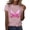 Light Pink, variant on Womens Tops Summer Maternity T-Shirts Women Women's Casual T Shirts with Cancer Awareness Ribbon Print Short Sleeve Round Neck Basic Style for Everyday Wear Floral Print Relaxed Blouse S
