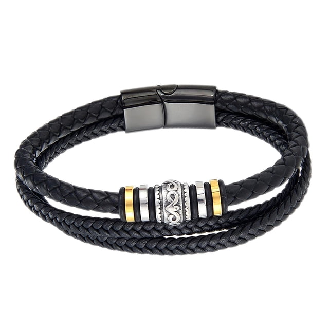 Punk Acero PU Cuero Joyería Vintage Brazalete Retro para Diario Taldo Sunnimix Brazalete de la pulsera