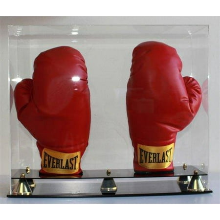 Stand Double Riser Double Boxing Glove Display Case Holder Showcase, with Stands for the Gloves, UV Protection, Elegant Riser Stand - AC-GX01 ()