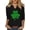 2634XVLST5 Black, variant on Womens Casual 3/4 Sleeve V Neck St Patrick's Day Shirts Heart Graphic Tees Lucky Shamrock Shirts