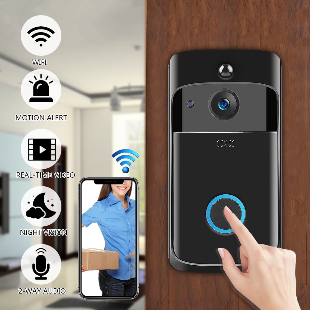 Smart WiFi Doorbell Wireless Video Camera Record 2way Audio Home Bell Security
