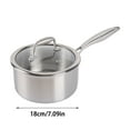 thumbnail image 3 of Multipurpose Stainless Steel Saucepan with Glass Lid, Tri-Ply Induction Compatible Pot, Oven-Safe Small Sauce Pan with Ergonomic Handle for All Cooktops, 3 of 4