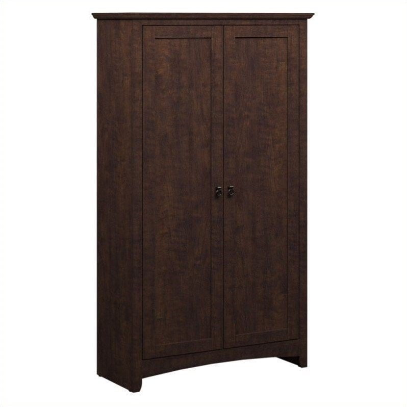 Bush Furniture Buena Vista Tall Storage Cabinet With Doors In Cherry