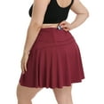thumbnail image 5 of HDE Women's Plus Size Tennis Skort Pleated Skirt with Shorts Burgundy 1X, 5 of 6