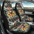 thumbnail image 3 of Kuiaobaty American Tribal Highland Cow Sunflower Car Seat Cover for Women Non-Slip Front Bench Protection, Breathable Auto Accessories Universal Fit Most Vehicles, 3 of 7