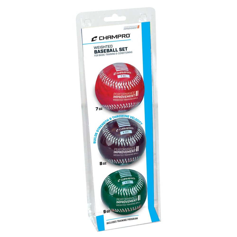CHAMPRO Basic Weighted Training Baseball Set of 3 Balls; 7, 8, and 9 oz
