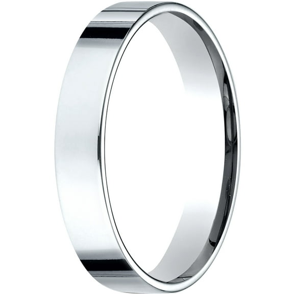 Mens Platinum, 4.0mm Flat Comfort-Fit Wedding Band (sz 7)