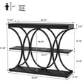 thumbnail image 2 of 39In Narrow Entryway Table 3-Tier Console Sofa Table with Open Shelves Oval Metal Frame Behind Sofa Table for Living Room Hallway Foyer - Black, 2 of 7