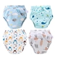 thumbnail image 1 of PTOOTP 4 piezas Pañales para bebé Pantalones de entrenamiento Pañal lavable Pañal transpirable Pañales cómodos para bebés ligeros Pañales de algodón suaves para bebés pequeños, 1 of 8