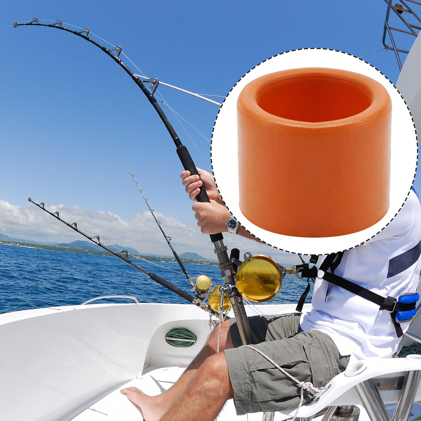 GLFILL Fishing Rod Holder Rubber Cap Fishing Pole Protective Cover