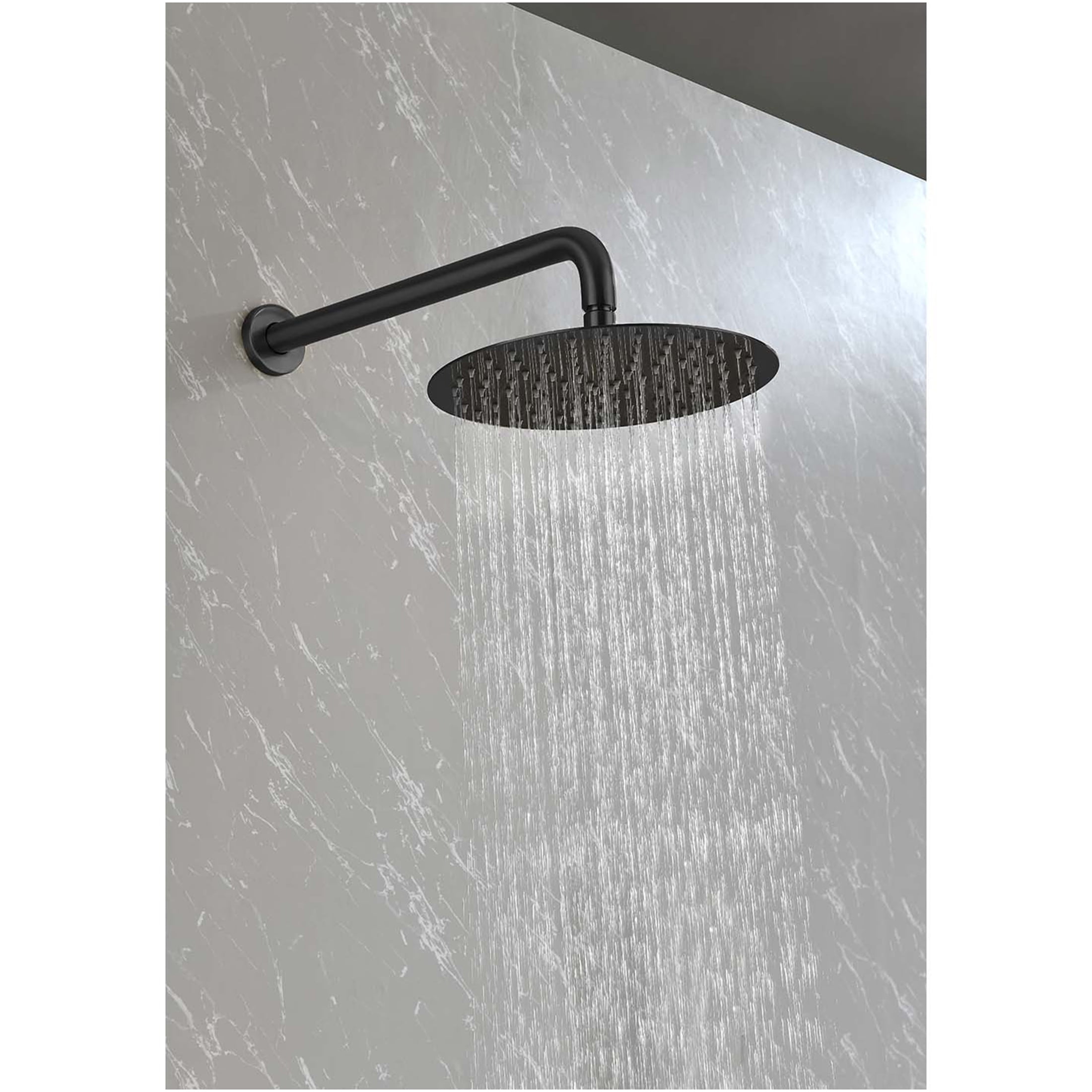 JERFIT Matte Black Rain Shower System - Wall Mounted Rainfall Shower Head Set with Handheld Shower, 8" Square Showerhead, High Pressure Valve and 59 Inch Hose for Modern Bathroom
