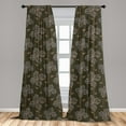 thumbnail image 5 of Ambesonne Flower Curtains, Blooming Petals Doodle, Pair of 28"x95", Umber Orange Slate Blue, 5 of 5
