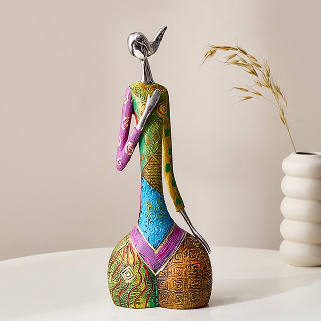Estatua de figura de arte de mujer de yoga de resina colocada aleatoriamente accesorios de decoración ecológicos (C) Ehuebsd Libre de BPA