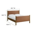 thumbnail image 3 of Platform Bed Frame, Full, Walnut Tan, Faux Leather, Hotel Bedroom, Modern Contemporary, HB38186, 3 of 9