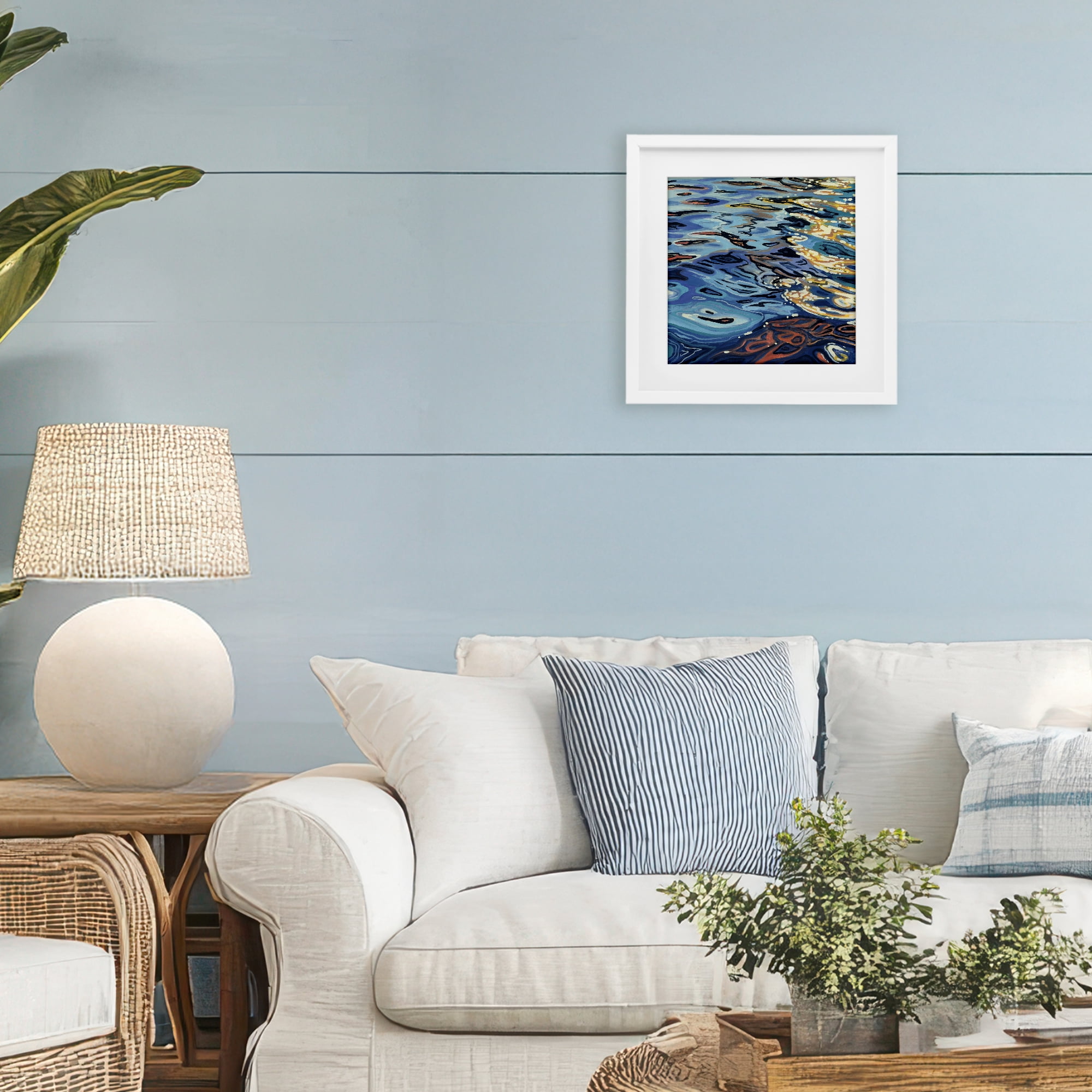 Stupell Industries Sunrise on Rippling Water White Framed Print Under Glass, design by Kate Jarvik Birch