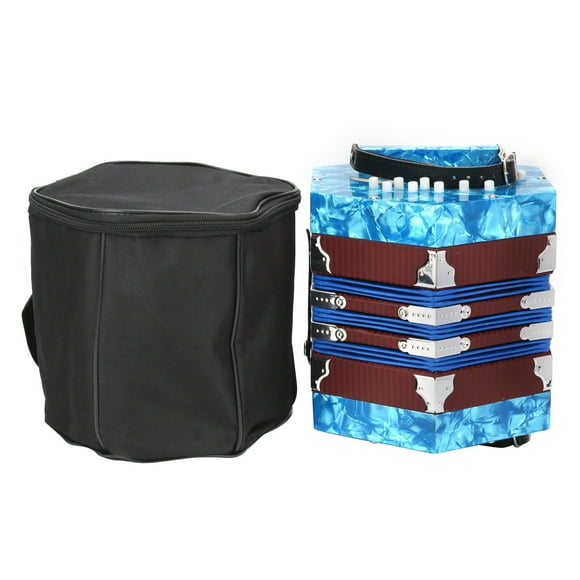Acordeón Concertina Portátil Profesional para Adultos Instrumentos Musicales Azul Cielo
