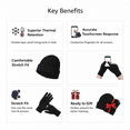 thumbnail image 5 of Gilbin Winter Beanie Hat & Glove Set for Men and Women, for Cold Weather Black, 5 of 9