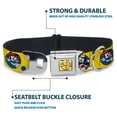thumbnail image 4 of Animaniacs Pet Collar, Dog Collar Metal Seatbelt Buckle, Animaniacs Yakko Wakko and Dot Poses Yellow, 20 to 31 Inches 1.5 Inch Wide, 4 of 8