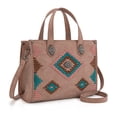 thumbnail image 4 of Montana West Women's Aztec Leather Tote Bag Set with Wallet Stylish Handbag for Everyday Use, Dark Pink, 4 of 7