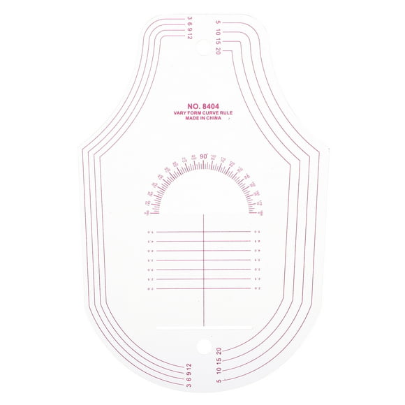 Shisuyan Gauge Sewing Proofing Curve Ruler Plastic Pink 1Pcs 7.9X5.3X0.04In