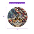 thumbnail image 5 of Patriotic Exotic Shorthair Stained Glass Portrait American Flag Ceramic Round Ornament Cat Lover Kitten Owner Gifts Home Tree Decor - 01010, 5 of 5
