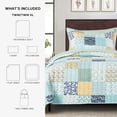 thumbnail image 3 of Mainstays Ensemble courtepointe et drap-housse légers tout-en-un - 5pièces, 1 PL/XL, Patchwork, 3 of 14