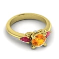 thumbnail image 3 of 2.50 Carat Elegant Round Shape Citrine & Red Ruby Gemstone Wedding Ring for her Solid 18K Yellow Gold Size 11.5 by Diamond-Capitals, 3 of 8