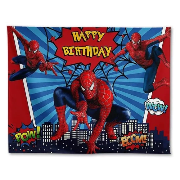 Telón de fondo decorativo para fiesta alusivo a Spiderman