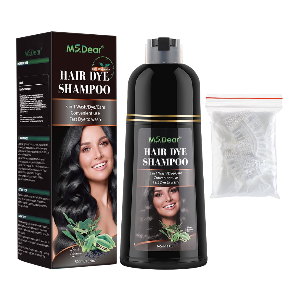 Instant Hair Color Shampoo Dye  Natural Black 25ml X 10 Sachet