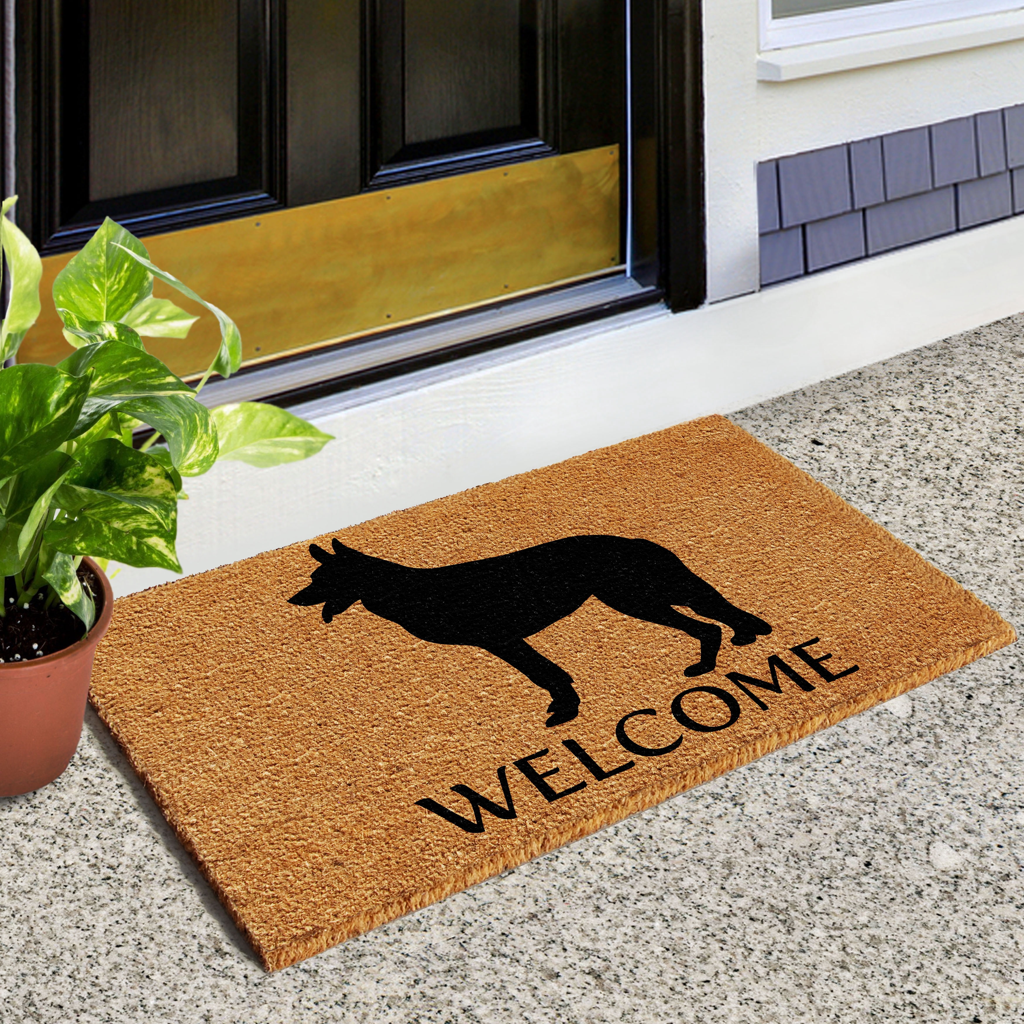 Calloway Mills 102981729 17 x 29 in. German Shepherd Rectangular Doormat, Natural & Black
