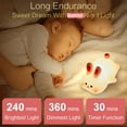 thumbnail image 4 of YUNOVA Squishy Bunny Night Light - Rechargeable Dimmable Nursery Lamp, Cute Easter Decor & Baby Shower Gift, BPA-Free Kids Bedroom Lighting with Touch Control & Timer (Rabbit), 4 of 6