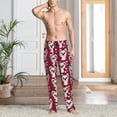 thumbnail image 5 of Mens Pajama Pants - Soft Sleep & Lounge Pants for Men, Big Eyes Koala Burgundy Cuteness Casual PJ Bottoms Pants with Pockets, 5 of 5