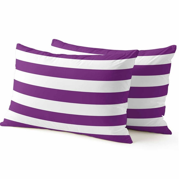 Throw Pillow Covers 12x20 Inch Inch Set of 2 Classical Stripe Decorative Pillow Covers Purple Cushion Cover Pillowcase for Sofa Couch Bed Home Decor