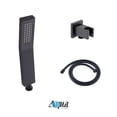 thumbnail image 4 of Aqua Piazza Black Shower Set w/ 8" Ceiling Mount Square Rain Shower, Handheld and 4 Body Jets, 4 of 6