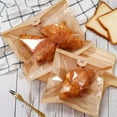 thumbnail image 5 of 100 Pcs Heat Sealable Cookie Bags with Window 5 x 5 Inch Grease Resistant Kraft Bakery Pastry Bags with Stickers for Packaging Donut Bread Cookie Goods Sandwich Baked Treat, 5 of 7