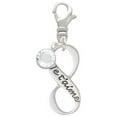 thumbnail image 2 of Delight Jewelry Je T'aime Infinity Sign - Silvertone Clip on Charm with Clear Crystal Drop, 2 of 4