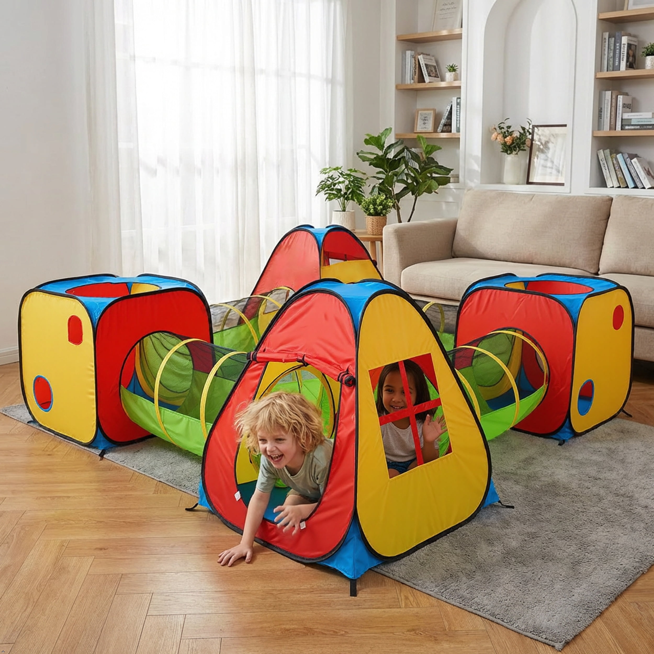 UTEX 8-in-1 Pop Up Play Tent, 4 Tunnels and 4 Tents for Kids