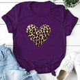 thumbnail image 4 of Leopard Heart Shirts for Womens Valentines Graphic Tops Trendy Cute Crewneck Short Sleeve Tee Shirt, 4 of 6