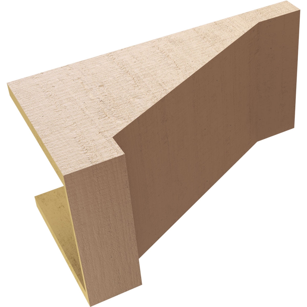 11"W x 22"D x 11"H Wide Burlington Rough Cedar Woodgrain TimberThane Corbel, Primed Tan