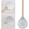 thumbnail image 3 of Elegante espátula para pizza, pala giratoria de aluminio con mango de madera lijada, diseñada para un manejo seguro y eficiente, 3 of 6
